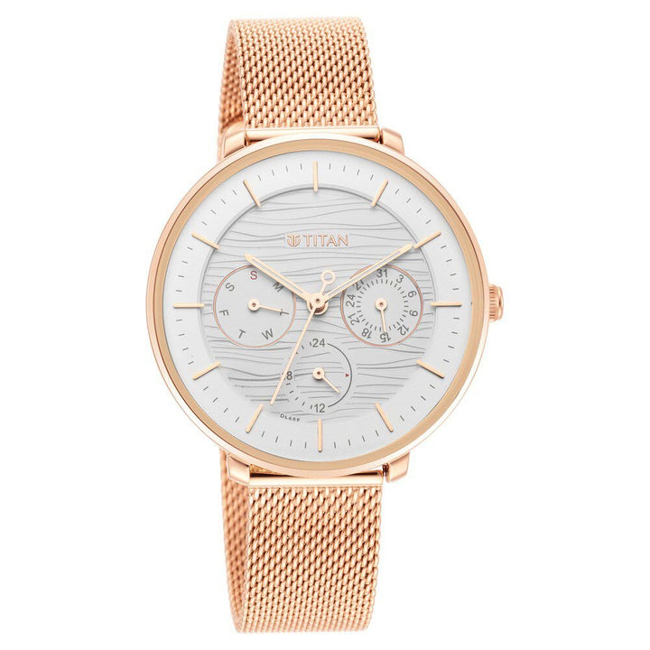 Titan Womens's Svelte Silver: Multi - Function Watch Metal Strap - The Watch Factory ®
