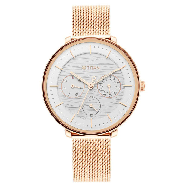 Titan Womens's Svelte Silver: Multi - Function Watch Metal Strap - The Watch Factory ®