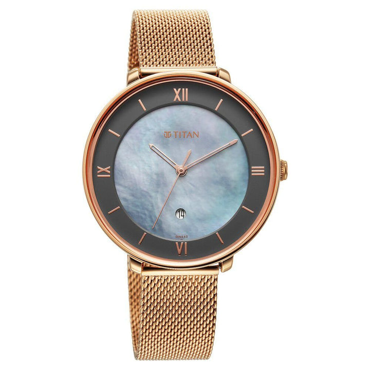 Titan Workwear Mother Of Pearl Dial Analog with Date Stainless Steel Strap watch for Women - The Watch Factory ®