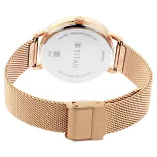 Titan Workwear Watch with Rose Gold Dial Metal Strap NP2652WM01 (DK725)