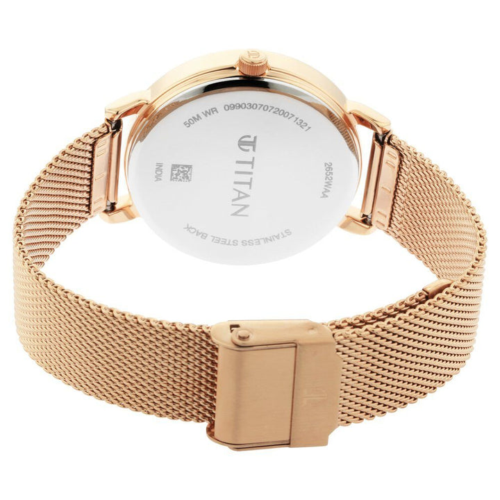 Titan Workwear Rose Gold Dial Quartz Multifunction Metal Strap watch for Women - The Watch Factory ®