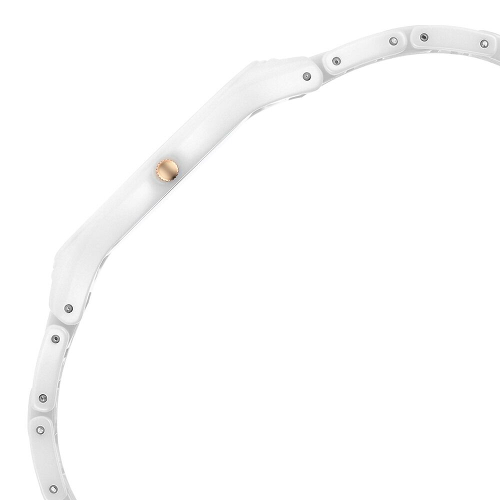 Titan Edge Ceramic Quartz in Arctic White with Diamonds and Rich Mother Of Pearl Dial Watch for Women - The Watch Factory ®