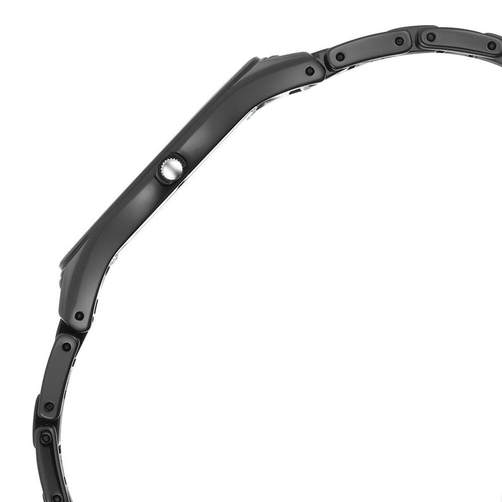 Titan Edge Ceramic Quartz in Glossy Black with Diamonds and Rich Mother of Pearl Dial Watch for Women - The Watch Factory ®