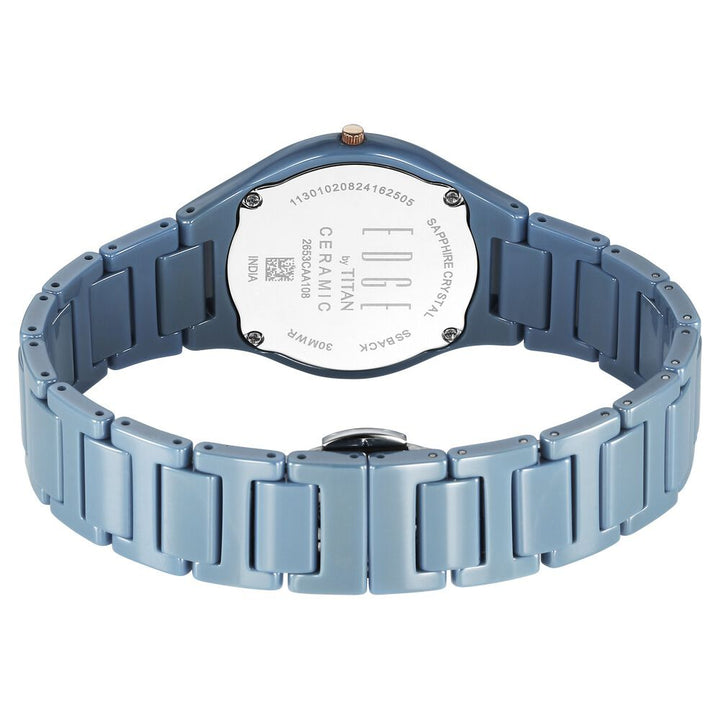 Titan Edge Ceramic Quartz Analog Blue Dial Ceramic Strap Watch For Women - The Watch Factory ®