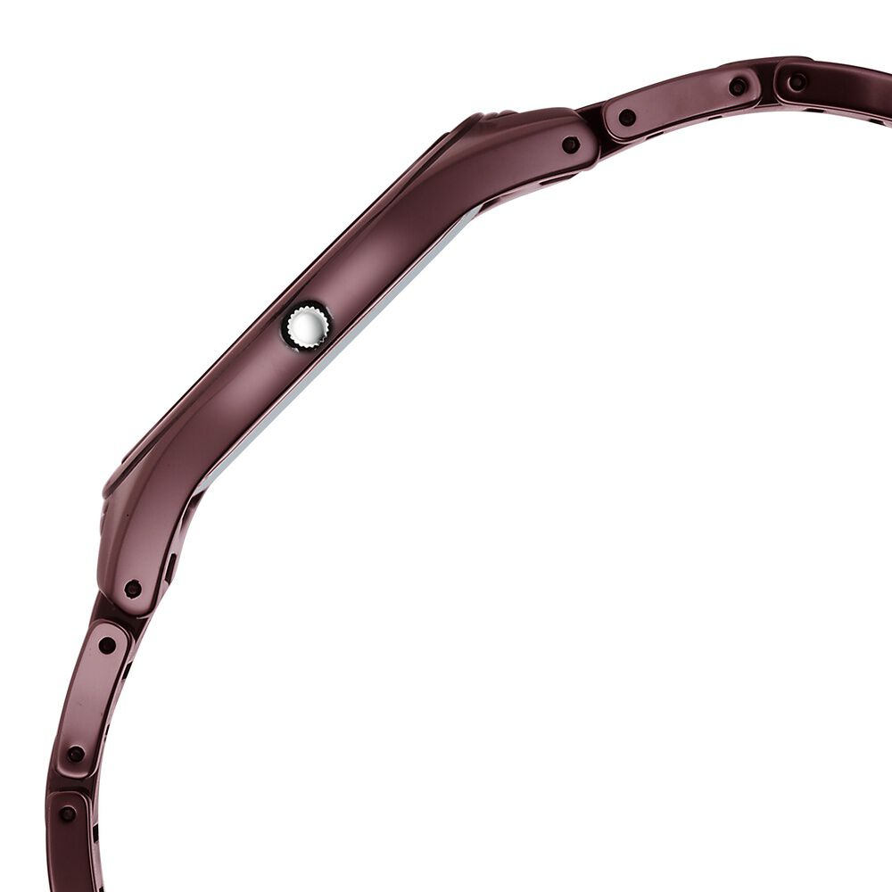 Titan Wine Ceramic Quartz Analog Maroon Dial Ceramic Strap Watch For Women