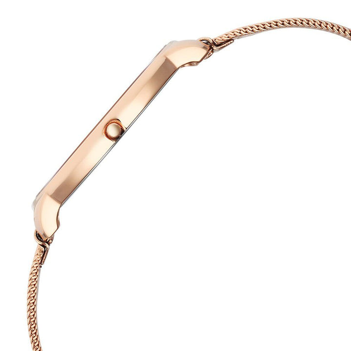 Titan Edge Metal Ladies Allure Quartz Analog Mother Of Pearl Round Dial Rose Gold Stainless Steel Strap Watch For Women - The Watch Factory ®