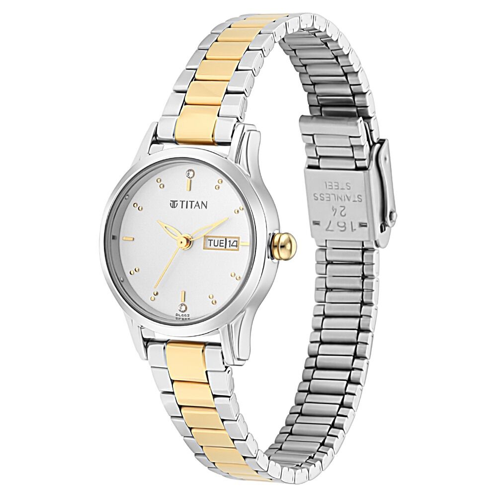 Titan Lagan Silver Dial Women Watch With Metal Strap - The Watch Factory ®