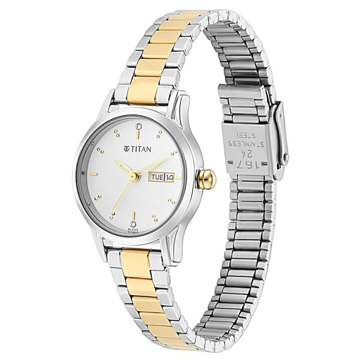 Titan Lagan Silver Dial Women Watch With Metal Strap - The Watch Factory ®