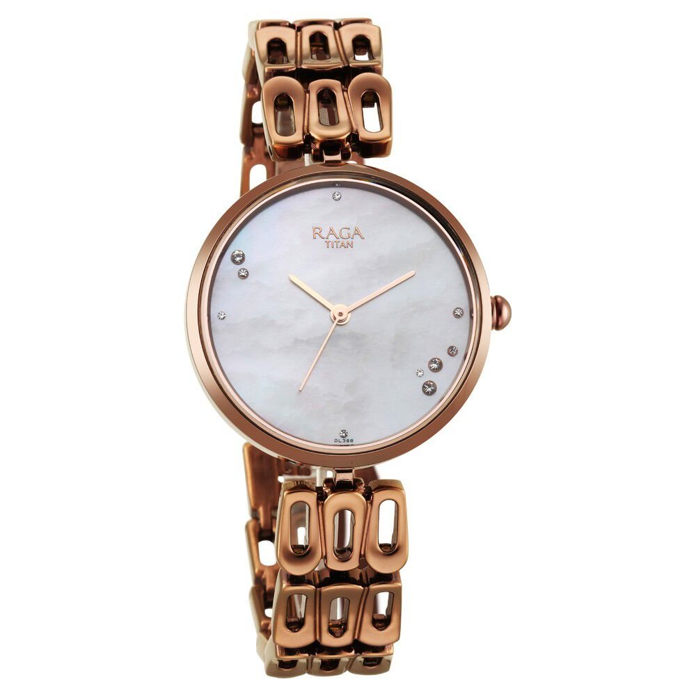 Titan Raga Chic Mother Of Pearl Dial Analog Metal Strap Watch for Women - The Watch Factory ®