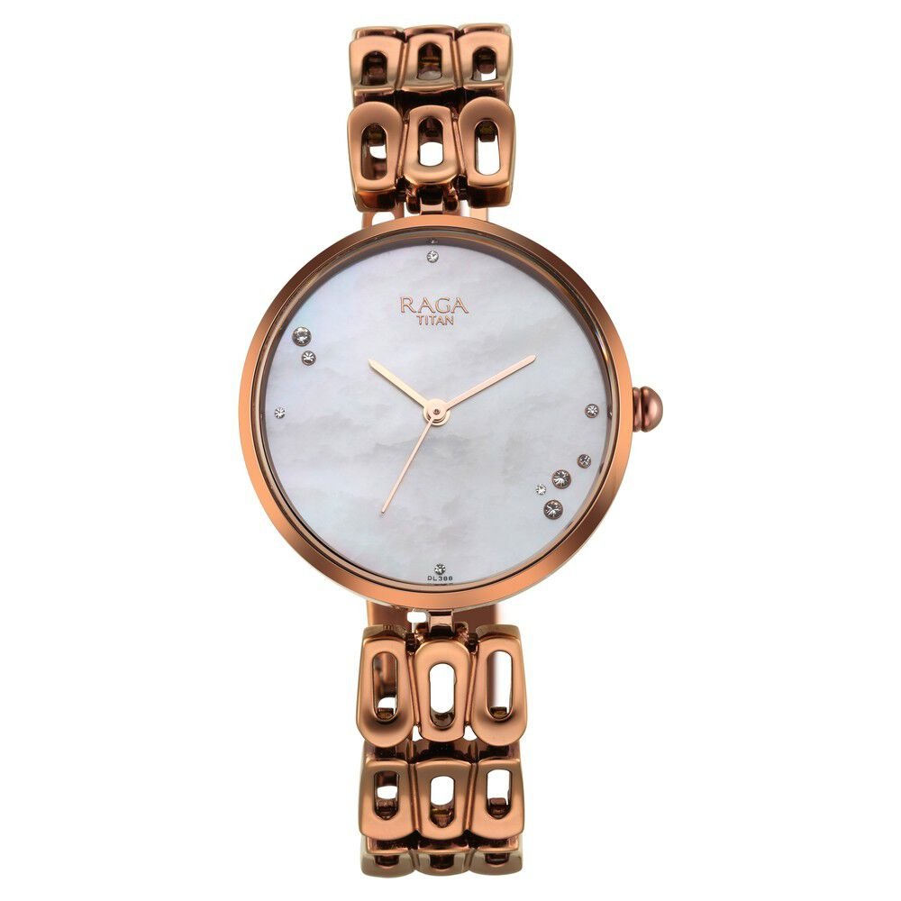Titan Raga Chic Mother Of Pearl Dial Analog Metal Strap Watch for Women - The Watch Factory ®