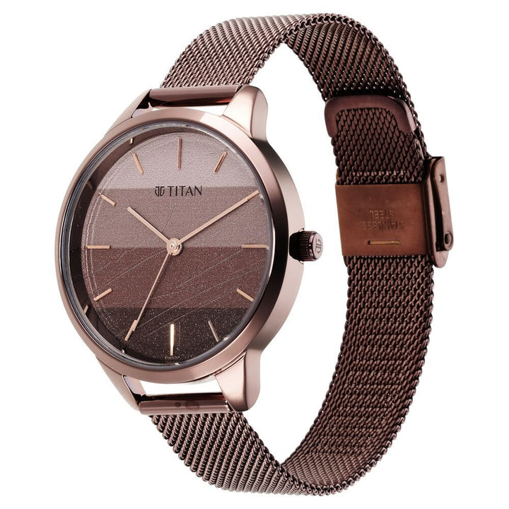 Titan Purple Glam It Up Multicoloured Dial Women Watch With Stainless Steel Strap NS2664QM01