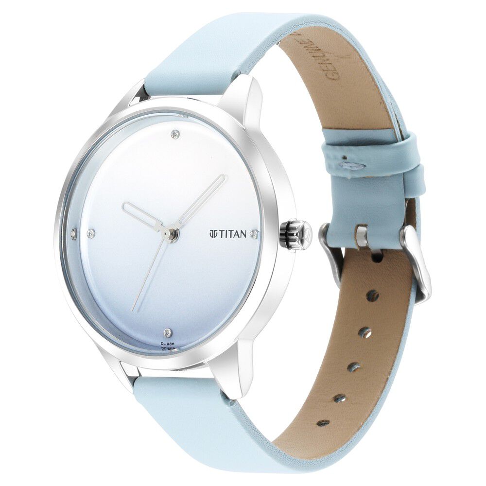 Titan Pastel Dreams Blue Analog Leather Strap watch for Women NS2664SL02