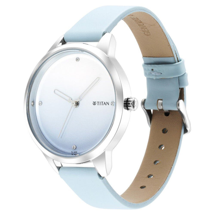Titan Pastel Dreams Blue Analog Leather Strap watch for Women NS2664SL02