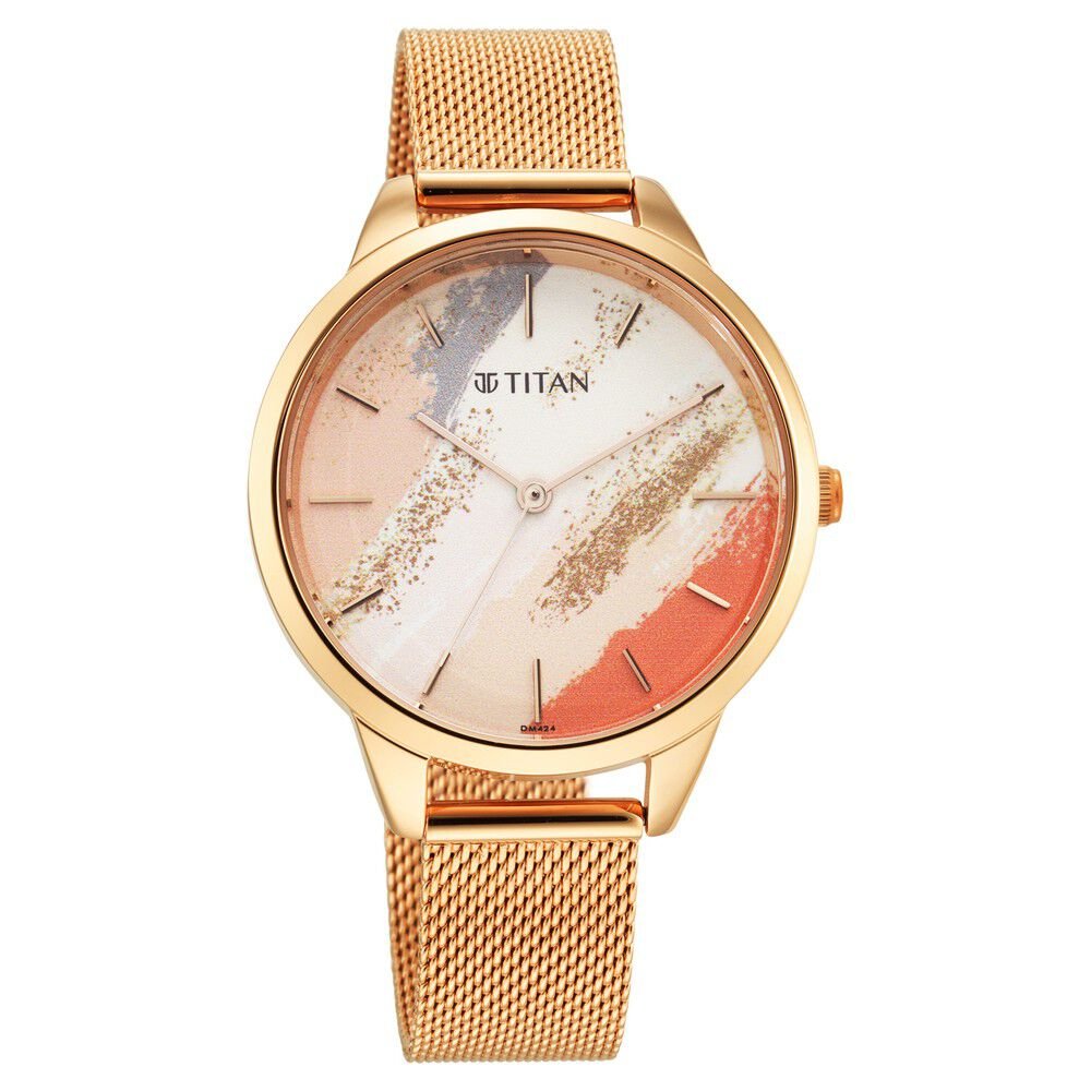 Titan Purple Glam It Up Multicoloured Dial Women Watch With Stainless Steel Strap - The Watch Factory ®