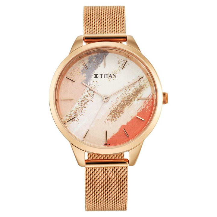 Titan Purple Glam It Up Multicoloured Dial Women Watch With Stainless Steel Strap - The Watch Factory ®