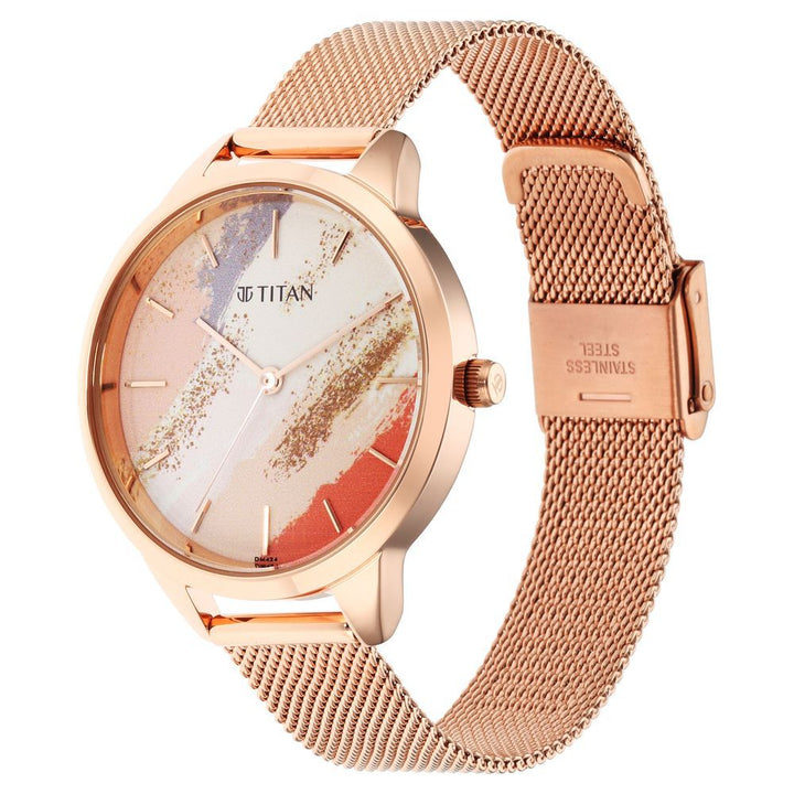 Titan Purple Glam It Up Multicoloured Dial Women Watch With Stainless Steel Strap - The Watch Factory ®
