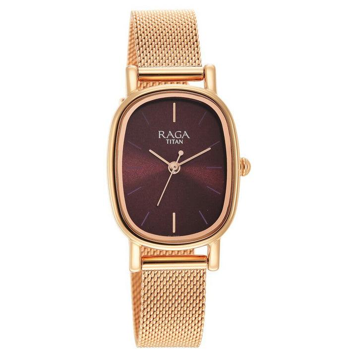 Titan Raga Viva Brown Dial Analog Stainless Steel Strap Watch for Women - The Watch Factory ®