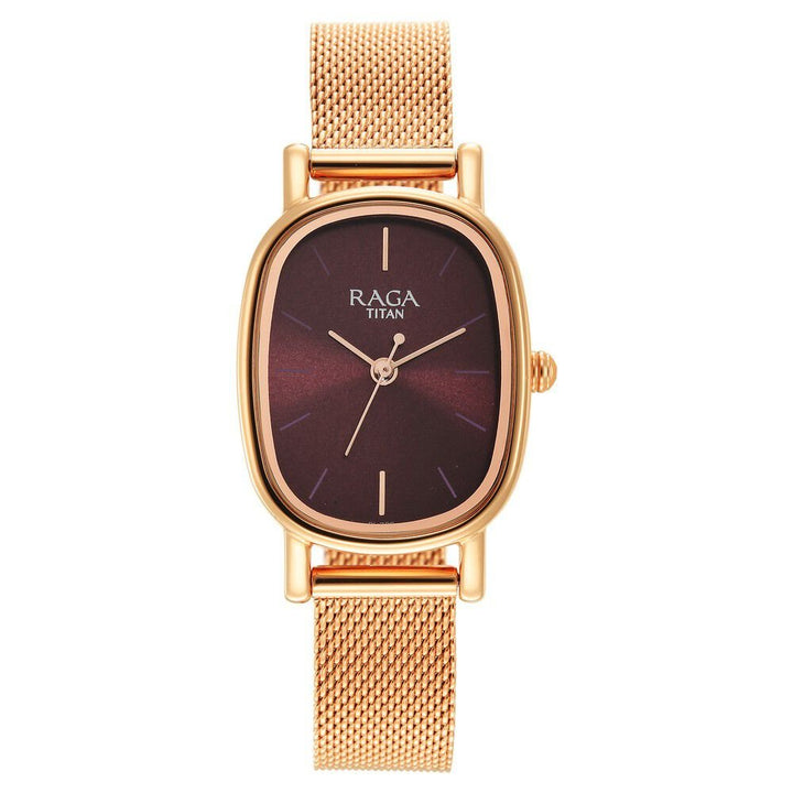 Titan Raga Viva Brown Dial Analog Stainless Steel Strap Watch for Women - The Watch Factory ®