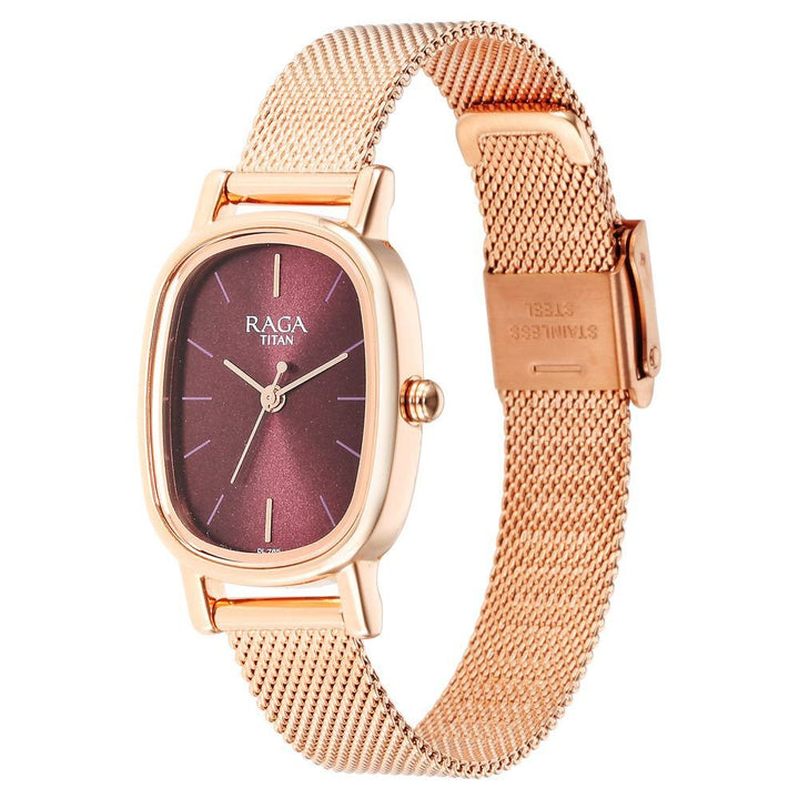 Titan Raga Viva Brown Dial Analog Stainless Steel Strap Watch for Women - The Watch Factory ®