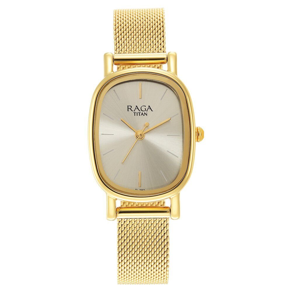 Titan Raga Viva Champagne Dial Analog Stainless Steel Strap watch for Women - The Watch Factory ®