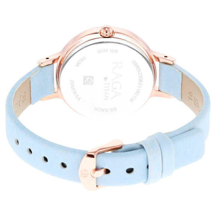 Titan Raga Viva Quartz Analog with Date White Dial Women Watch With Leather Strap NS2666WL02
