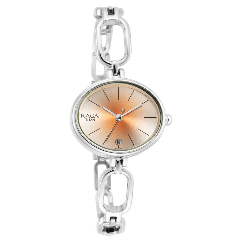 Titan Raga Viva Silver Dial Analog Metal Strap Watch For Women