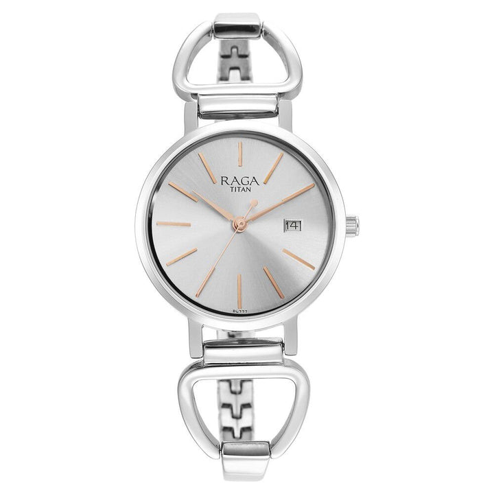 Titan Raga Viva Silver Analog Date Metal Strap watch for Women - The Watch Factory ®