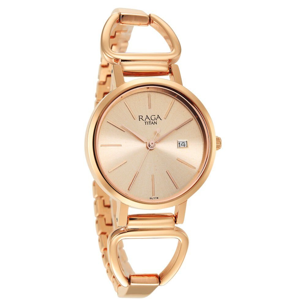 Titan Rose Gold Dial Quartz Analog with Date Watch for Women - The Watch Factory ®