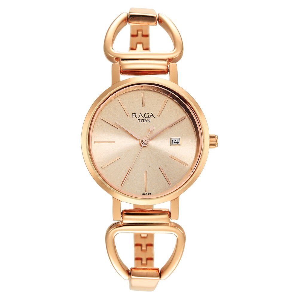 Titan Rose Gold Dial Quartz Analog with Date Watch for Women - The Watch Factory ®
