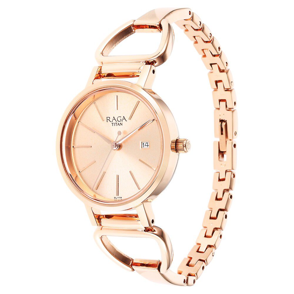 Titan Rose Gold Dial Quartz Analog with Date Watch for Women - The Watch Factory ®