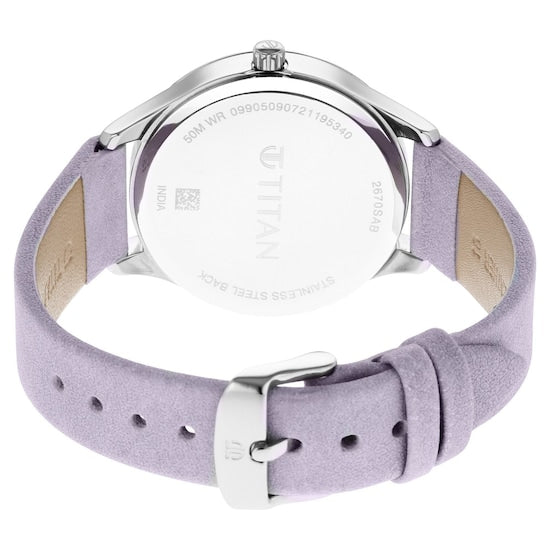 Titan Pastel Dreams Mother Of Pearl Dial Pale Purple Leather Strap Watch2670SL02 / NS2670SL02