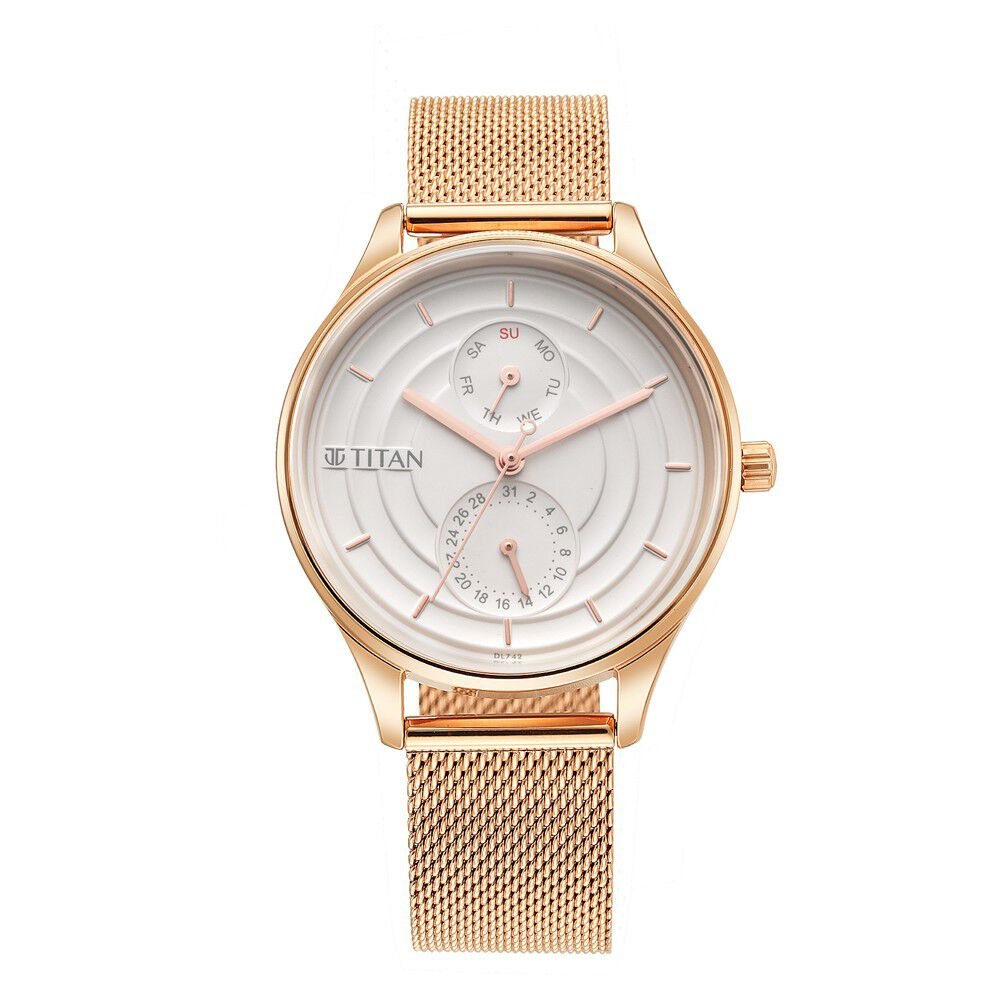 Titan Neo Workdays Silver Dial Quartz Multifunction Stainless Steel Strap watch for Women - The Watch Factory ®