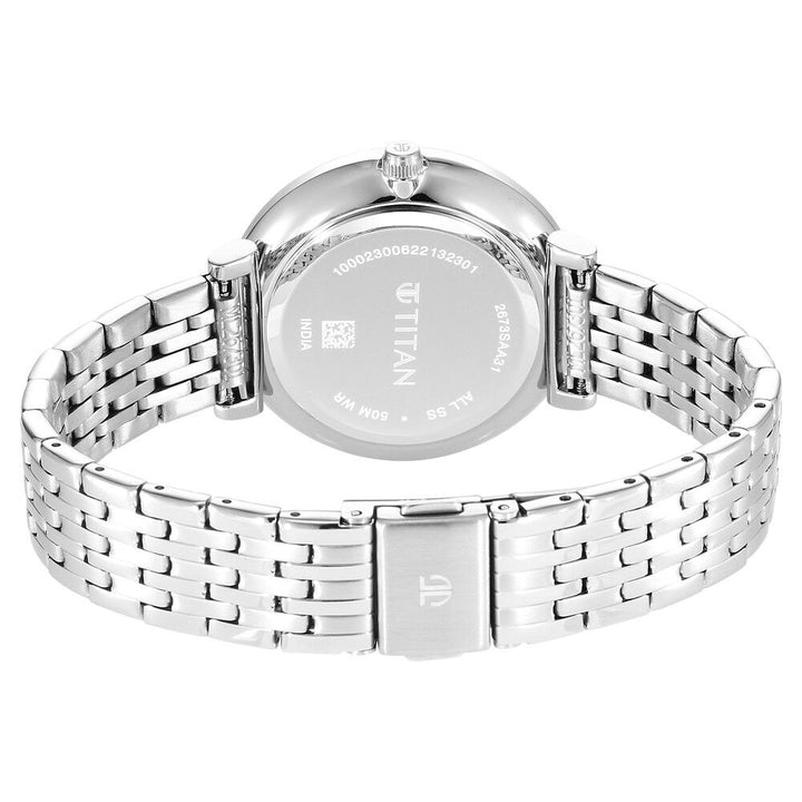 Titan Workwear Blue Dial Analog with Date Stainless Steel Strap Watch for Women - The Watch Factory ®