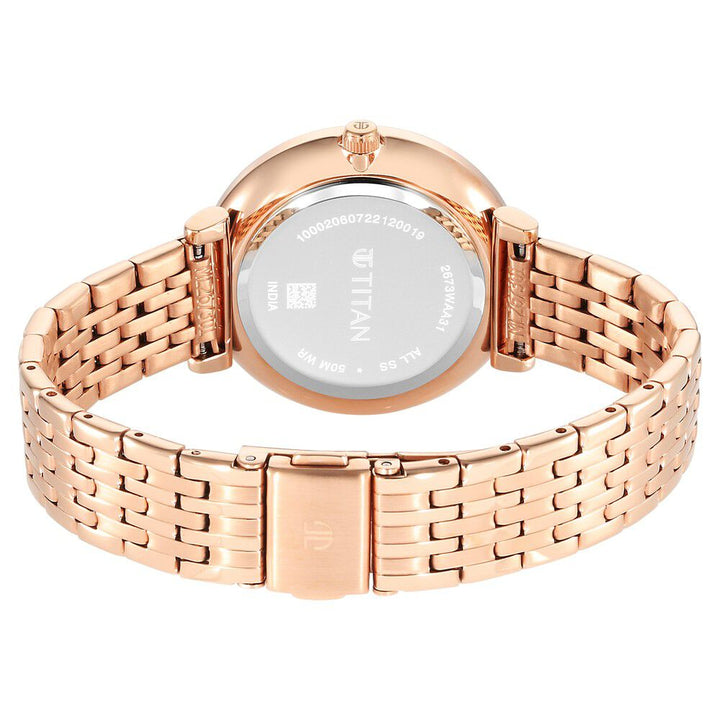 Titan Premium Workwear White Dial Analog with Date Stainless Steel Strap watch for Women - The Watch Factory ®