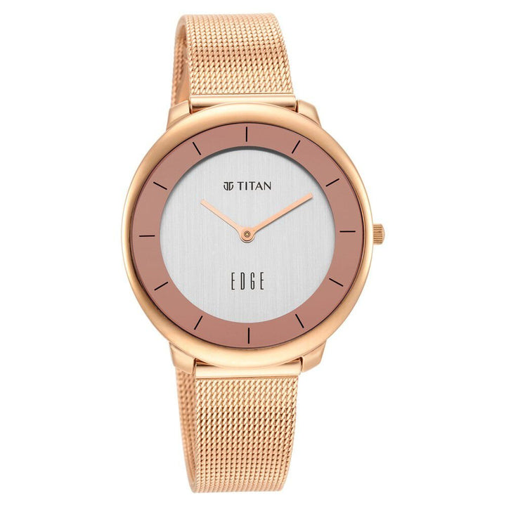 Titan Edge Rose Gold Dial Analog Stainless Steel Strap watch for Women - The Watch Factory ®
