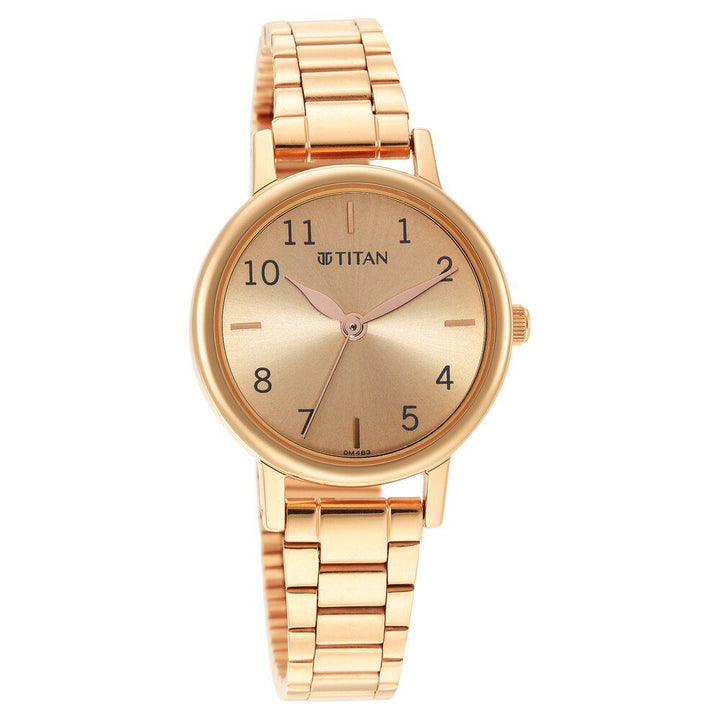 Titan Karishma Rose Gold Dial Analog Stainless Steel Strap Watch for Women NS2678WM01