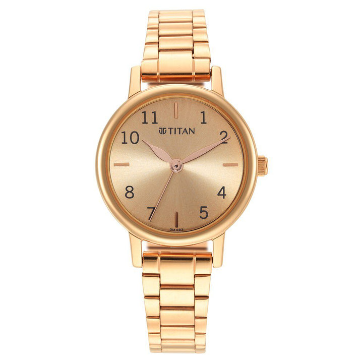 Titan Karishma Rose Gold Dial Analog Stainless Steel Strap Watch for Women NS2678WM01