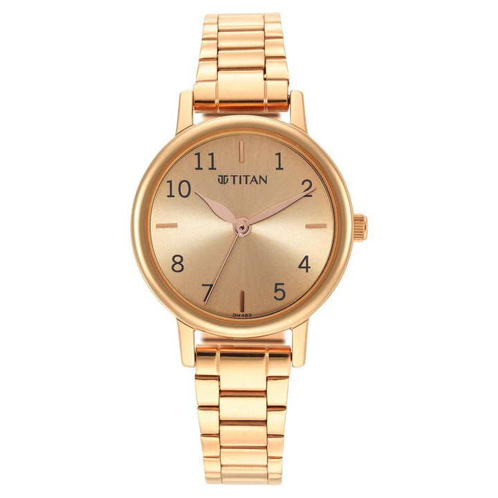Titan Karishma Rose Gold Dial Analog Stainless Steel Strap Watch for Women - The Watch Factory ®