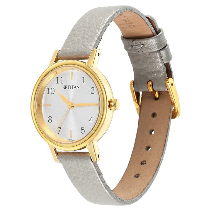 Titan Karishma Grey Dial Analog Leather Strap watch for WoMen - The Watch Factory ®