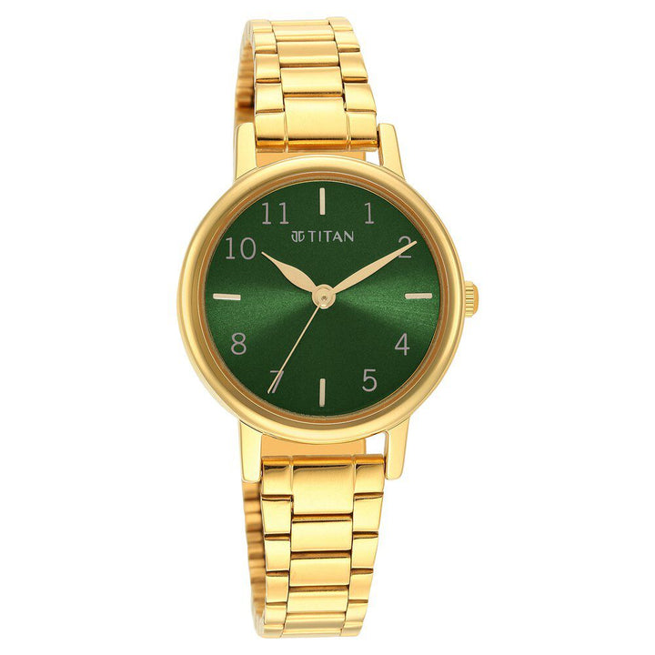 Titan Karishma Green Dial Analog Stainless Steel Strap watch for Women NS2678YM01