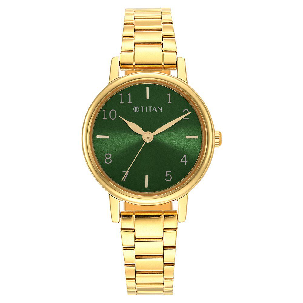 Titan Karishma Green Dial Analog Stainless Steel Strap watch for Women NS2678YM01