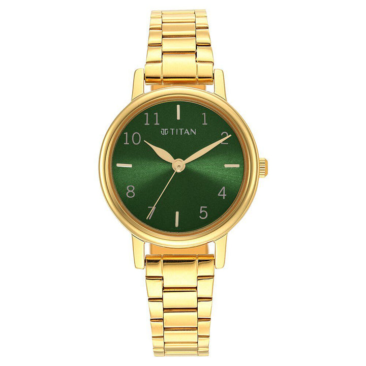 Titan Karishma Green Dial Analog Stainless Steel Strap watch for Women NS2678YM01