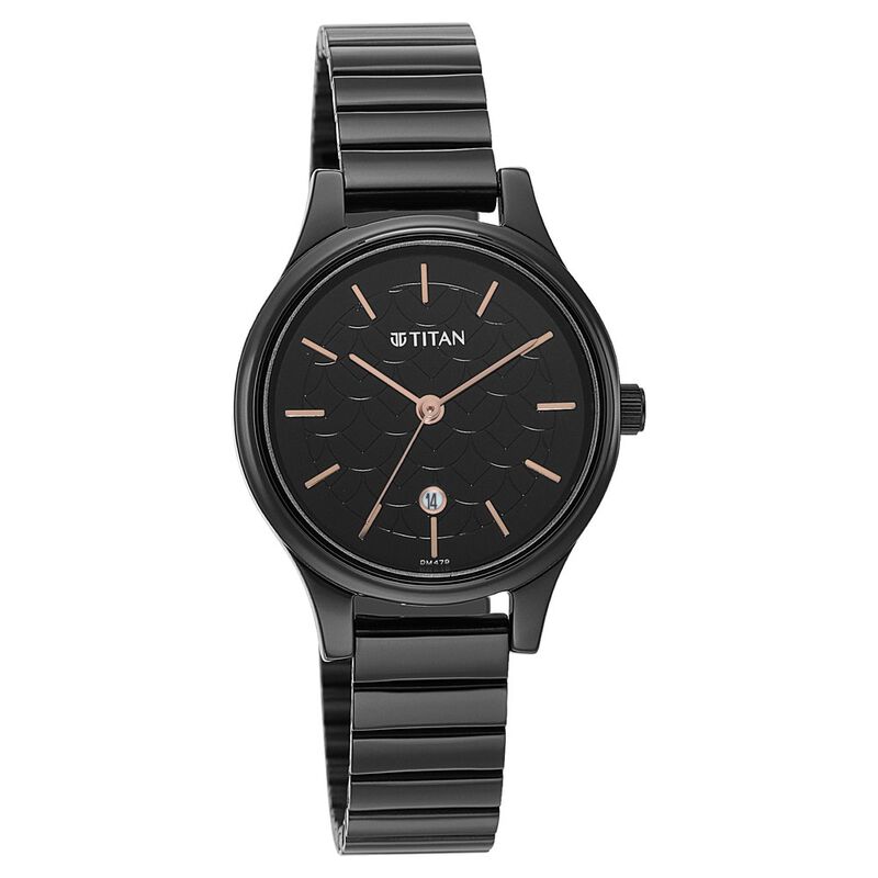 Titan Karishma Black Dial Metal Strap Watch For Women