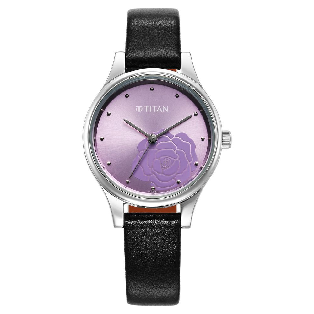 Titan Karishma Quartz Analog Purple Leather Strap for Women - The Watch Factory ®