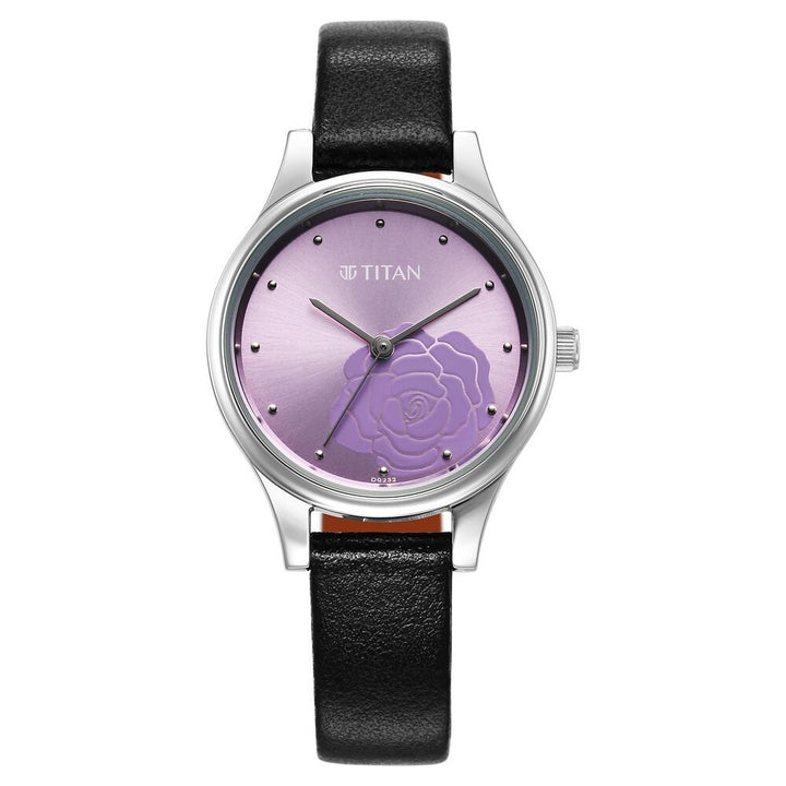 Titan Karishma Quartz Analog Purple Leather Strap for Women - The Watch Factory ®