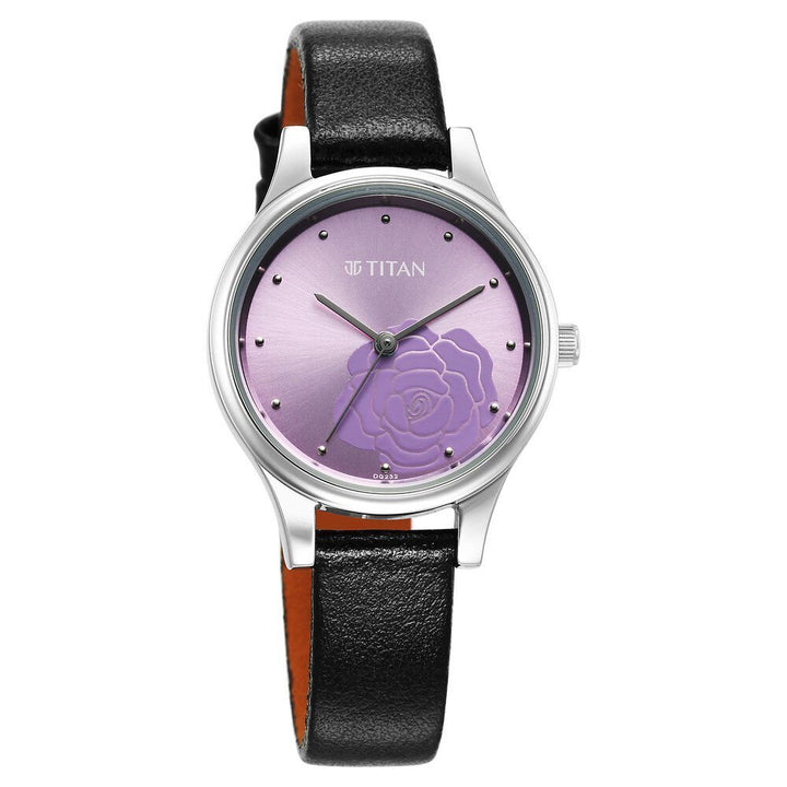Titan Karishma Quartz Analog Purple Leather Strap for Women - The Watch Factory ®