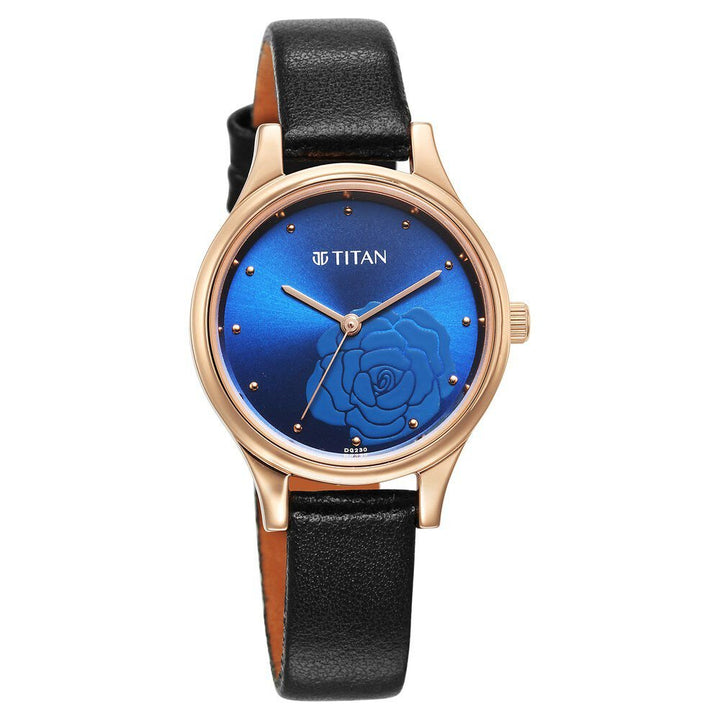 Titan Karishma Quartz Analog Blue Leather Strap for Women - The Watch Factory ®