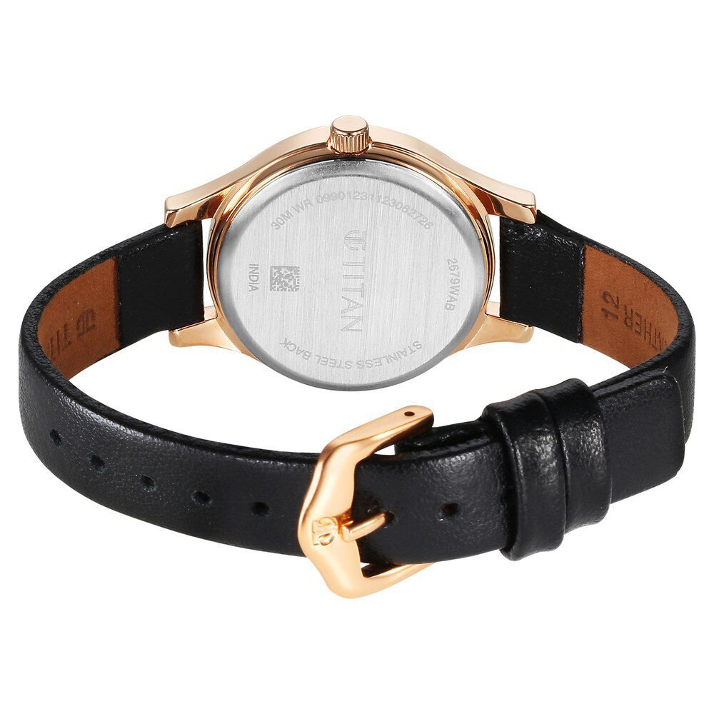 Titan Karishma Quartz Analog Blue Leather Strap for Women - The Watch Factory ®