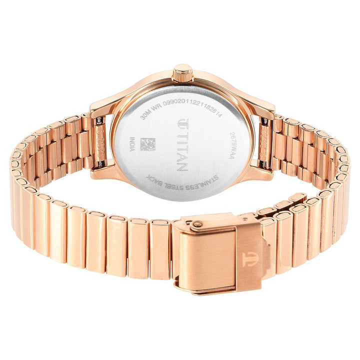 Titan Karishma Brown Dial Metal Strap Watch for Women NS2679WM01
