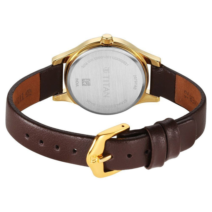 Titan Karishma Quartz Analog Pink Leather Strap for Women - The Watch Factory ®